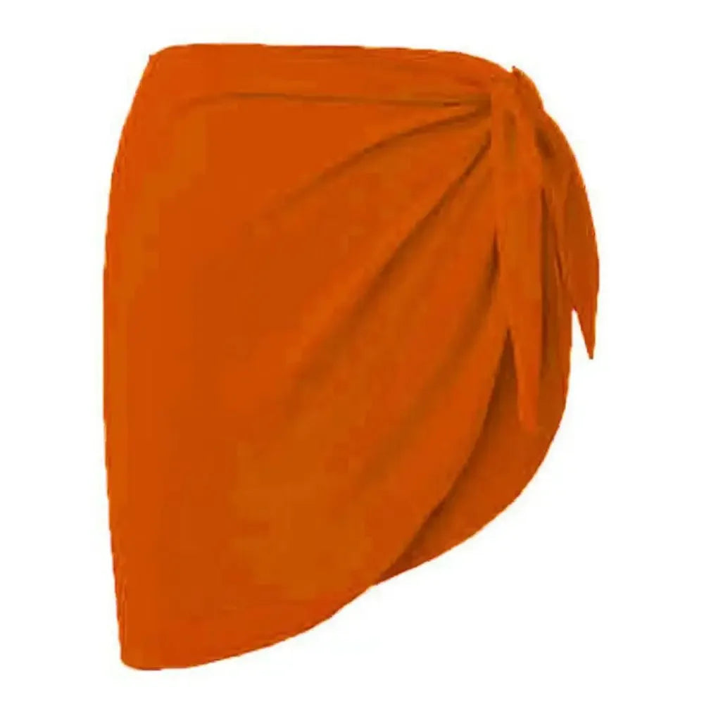 Jupe courte en mousseline de soie pour femmes, Industries ong, cover-ups pour les maillots de bain, bikini de plage, rond, transparent, écharpe, été