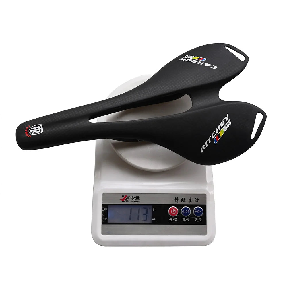 Asiento de bicicleta ultraligero de carbono 3K, sillín de carreras MTB, sillín de bicicleta de carretera ondulado para hombres, colchoneta de asiento de ciclismo, Pieza de repuesto
