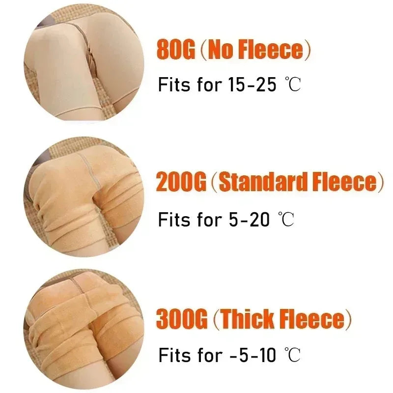 Collants thermiques épais pour femmes, collants translucides, bas thermiques, taille haute, élastique, mince, sexy, velours, sourire, leggings, hiver