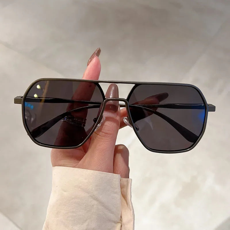 Men's Gradient Sunglasses, Large Frame, Pilot, Designer, Anti-ZE, Zones Me UV400