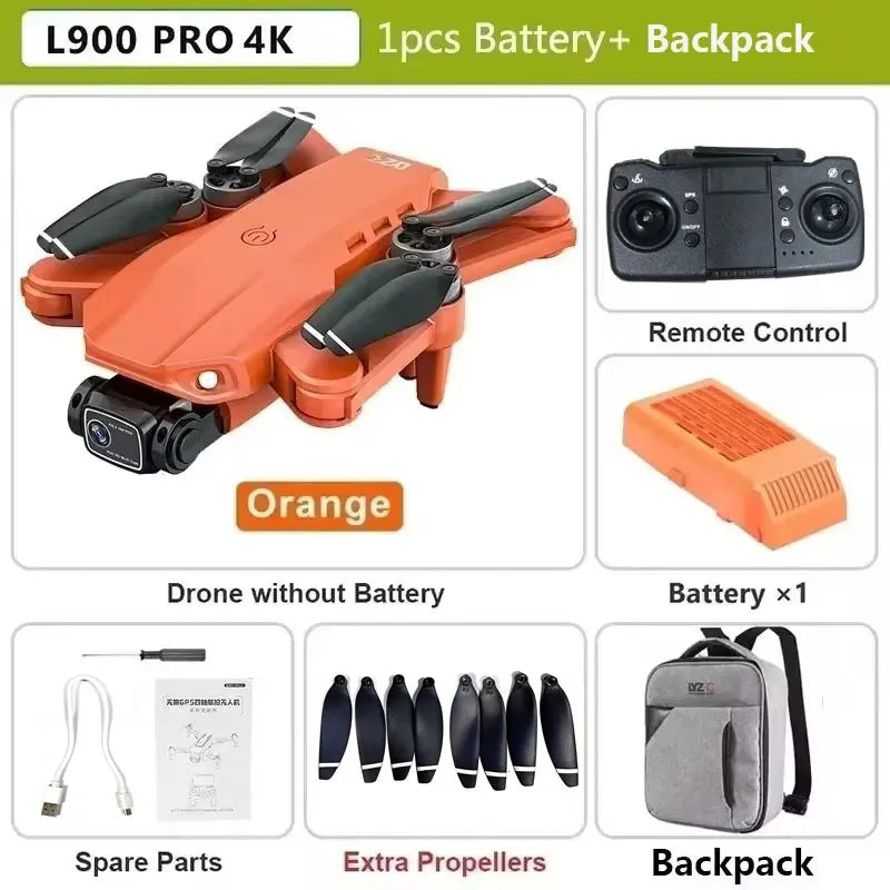 Drone GPS L900 Pro SE MAX 4K, doble cámara HD profesional 5G WIFI 360° Motor sin escobillas para evitar obstáculos Rc FPV Quadcopter Dron