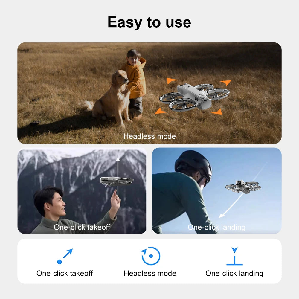 Mini dron profesional Lenovo V666 4K con doble cámara 8K, evitación inteligente de obstáculos, cuadricóptero sin escobillas, juguete RC para niños