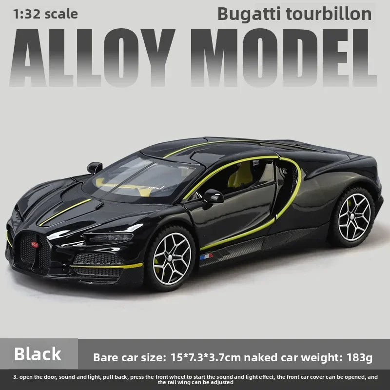 1/32 Scale Bugatti Tourbillon Alloy Diecast Sports Car Model Metal Miniature Car Kids Boys Toy Vehicle Birthday Gift