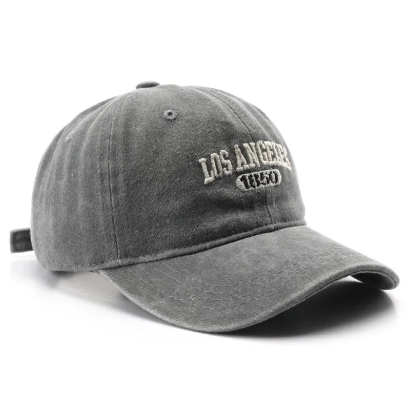 Men Women Embroidered Letter Baseball Cap Vintage Fashion Solid Adjustable Outdoor Sports Snapback Hat Distressed Gorras