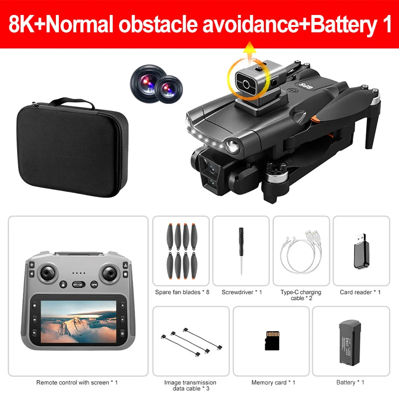 Drone GPS professionnel 4K/8K — double caméra HD, moteur brushless, 5G WiFi FPV, quadricoptère RC