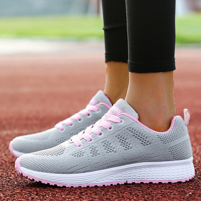 Baskets Femme Mode à Lacets — Sport Respirantes Tennis