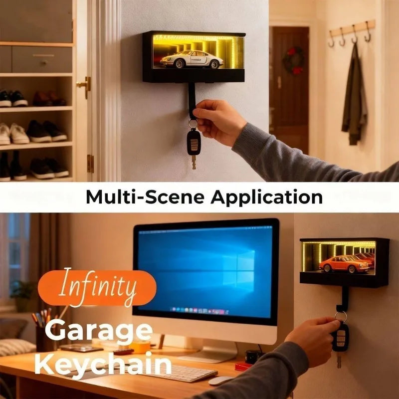 Porte-clés Infinity Garage, porte-clés de voiture éclairé, porte-clés Infinite Garage, adapté à la maison, au bureau, à l'entrée, porte-clés de voiture