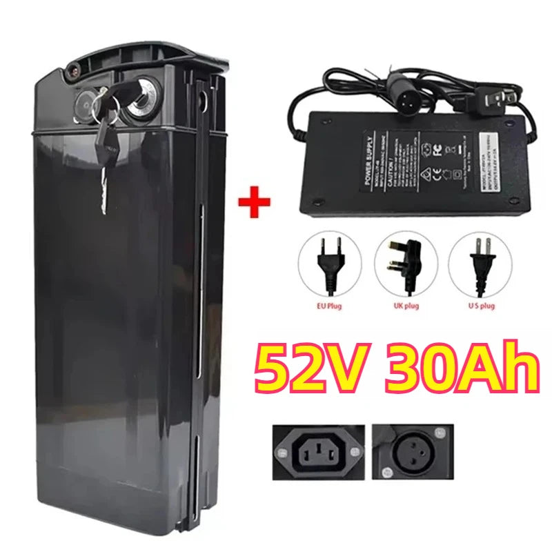 Batterie Vélo Électrique 48V/52V 17Ah/20Ah/30Ah — Cellules 18650 500-2000W