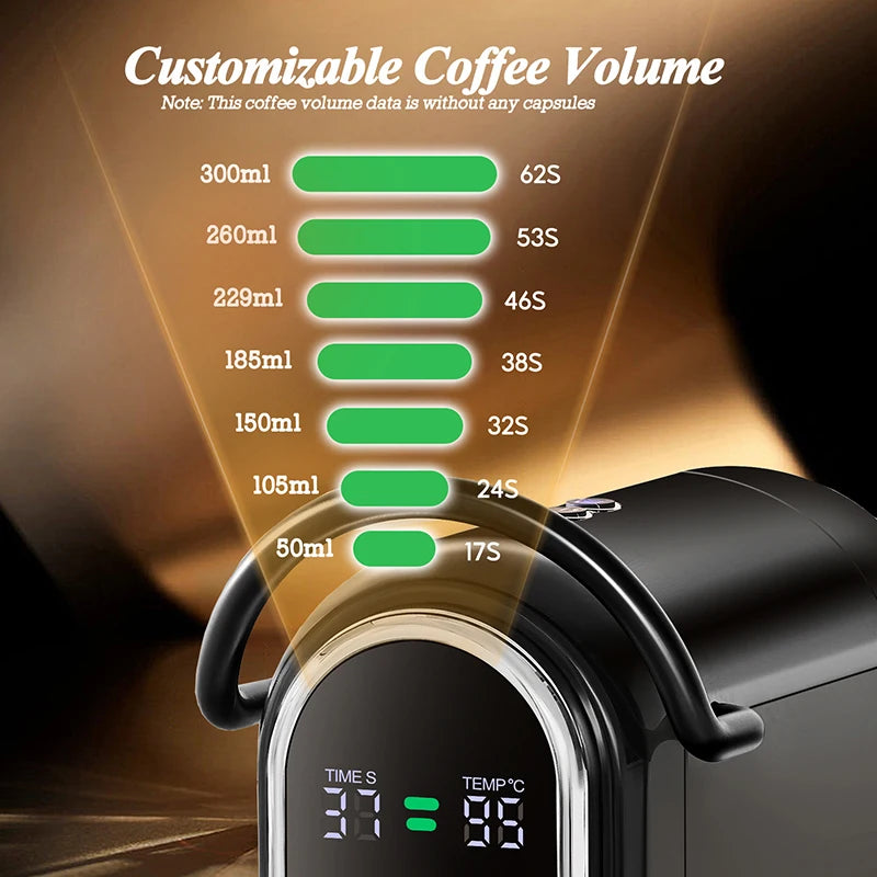 CAFELFFE - Cafetera de cápsulas 4 en 1, cafetera de capuchino, espresso múltiple caliente y frío, Dolce Gusto a.net, polvo de espresso 19 bares