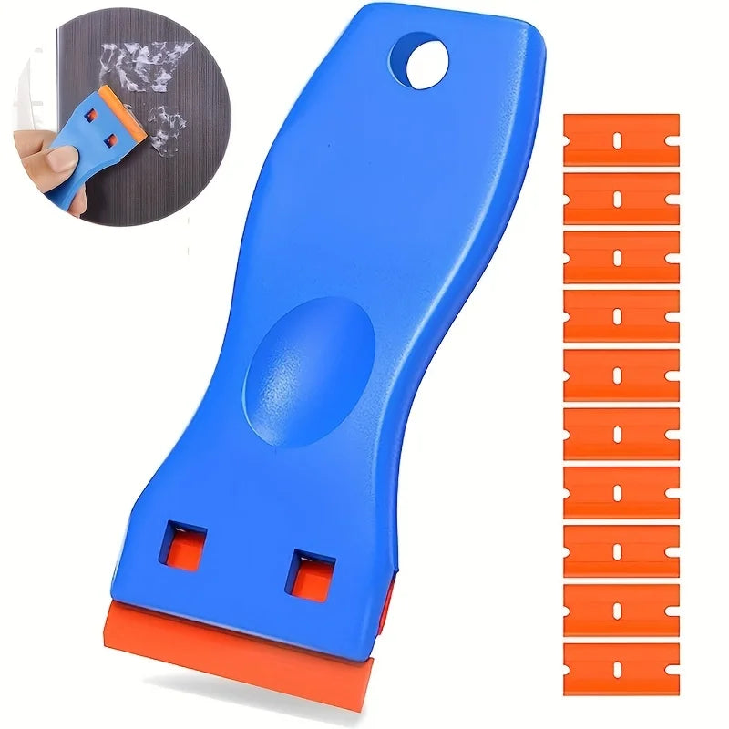 Disolvente de pegatinas para coche, 1 juego, plástico multiusos, pintura pequeña, herramienta de aplicación de película automotriz, raspador de limpieza de cristales para el hogar