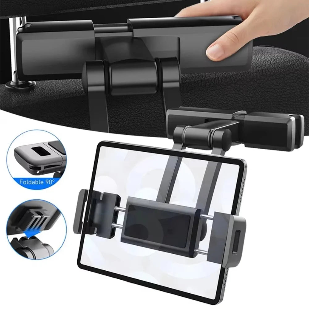 Support Tablette Téléphone Appui-Tête Voiture — Télescopique Réglable 4.7-12.3 Pouces