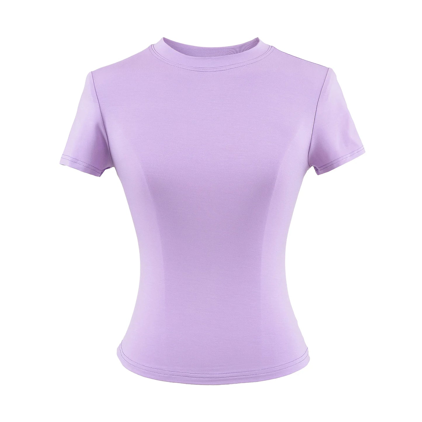Camiseta de manga corta para mujer, casual, de alta calidad, sexy, ajustada, a la moda, de color liso, ropa y2k, 2024