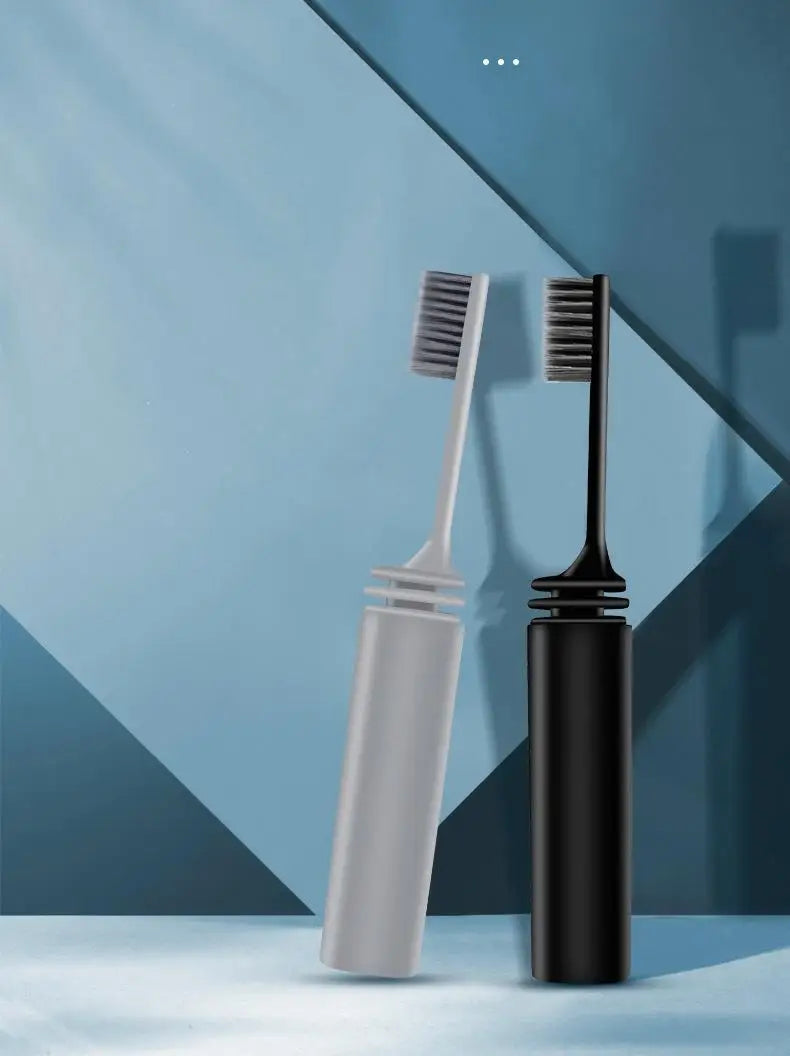 Brosse à dents pliante au charbon de bois compacte portable, parfaite pour le voyage, le camping et la randonnée, facile à prendre et efficace