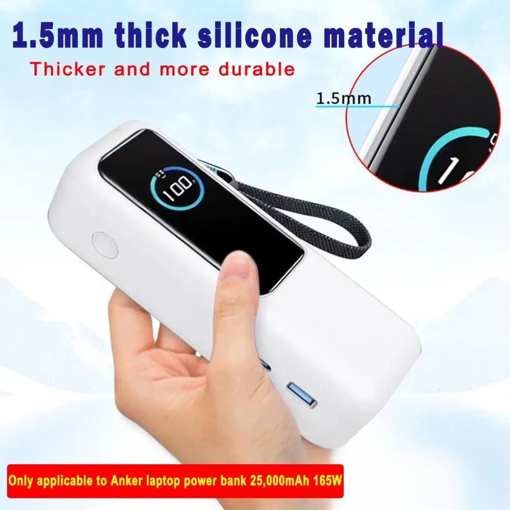 Coque en silicone antichoc, housse de protection souple et Portable, étui de transport anti-poussière pour Banque d'alimentation Anker Zolo (25000mAh 165W) voyage