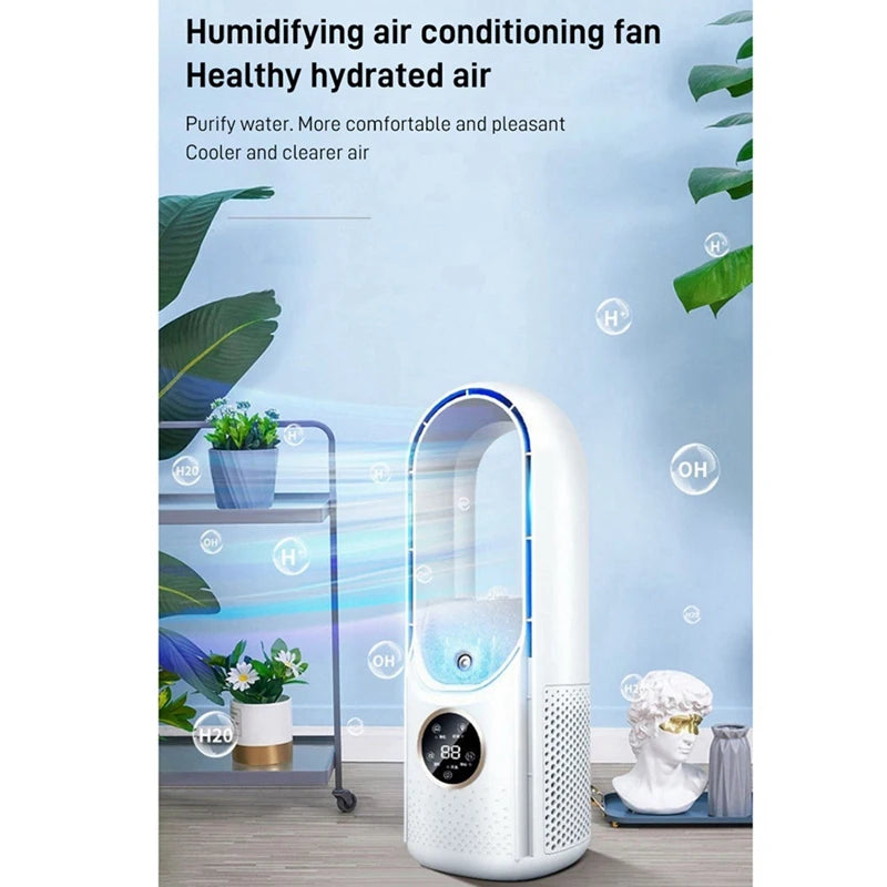 Enfriador de aire USB portátil sin aspas, ventilador eléctrico, 6 velocidades, temporizador silencioso, aire acondicionado, ventilador de enfriamiento, humidificador, ventilador acondicionador