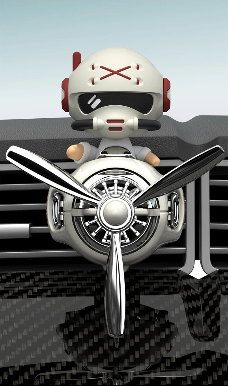 Tête secouer hélice rotative avion cool ours pilote voiture désodorisants accessoires décoration amusant diffuseur parfum parfum hommes