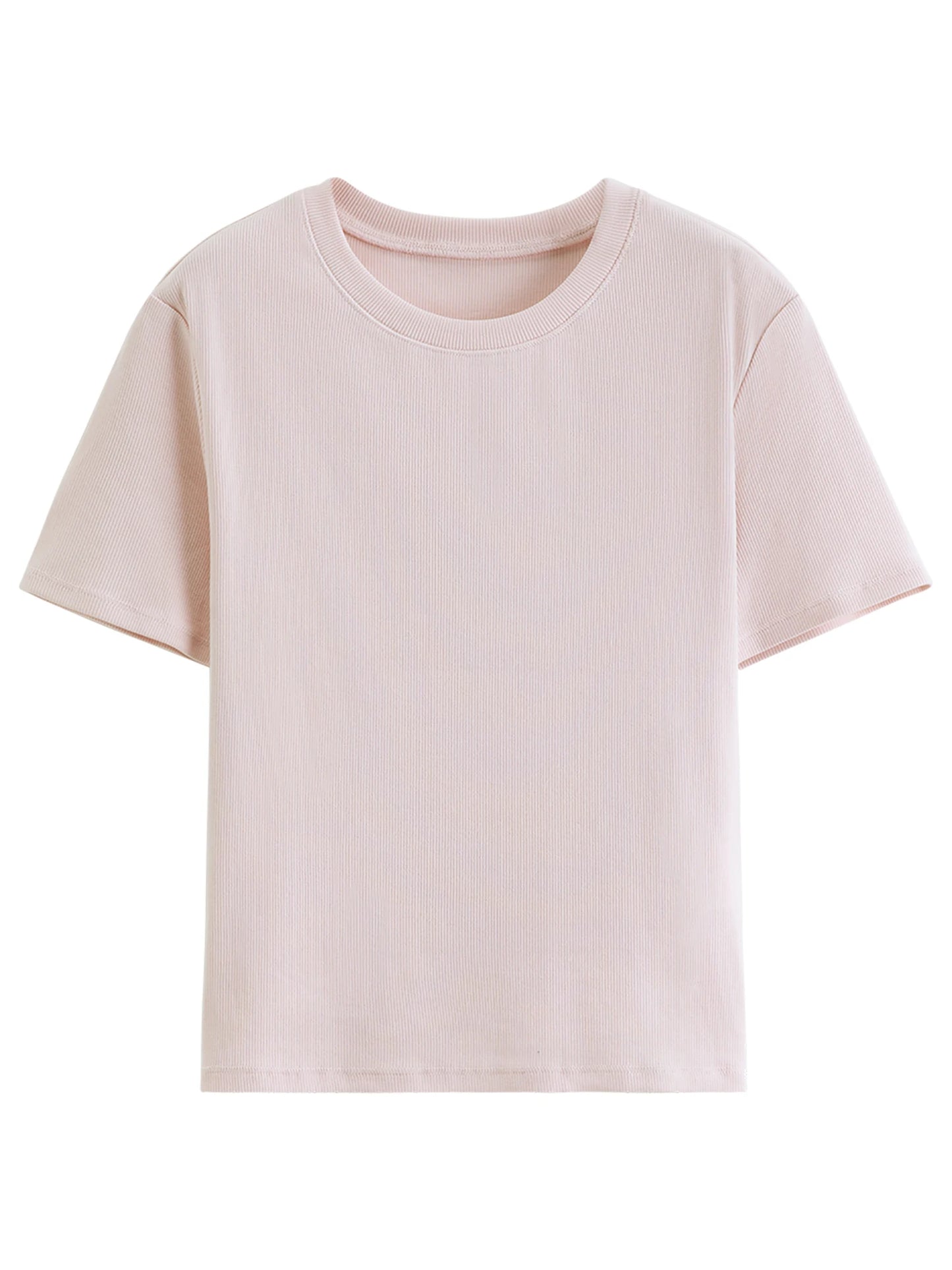 T-shirt femme en piqué ajusté et polyvalent — printemps 2026, coton ajusté, manches courtes