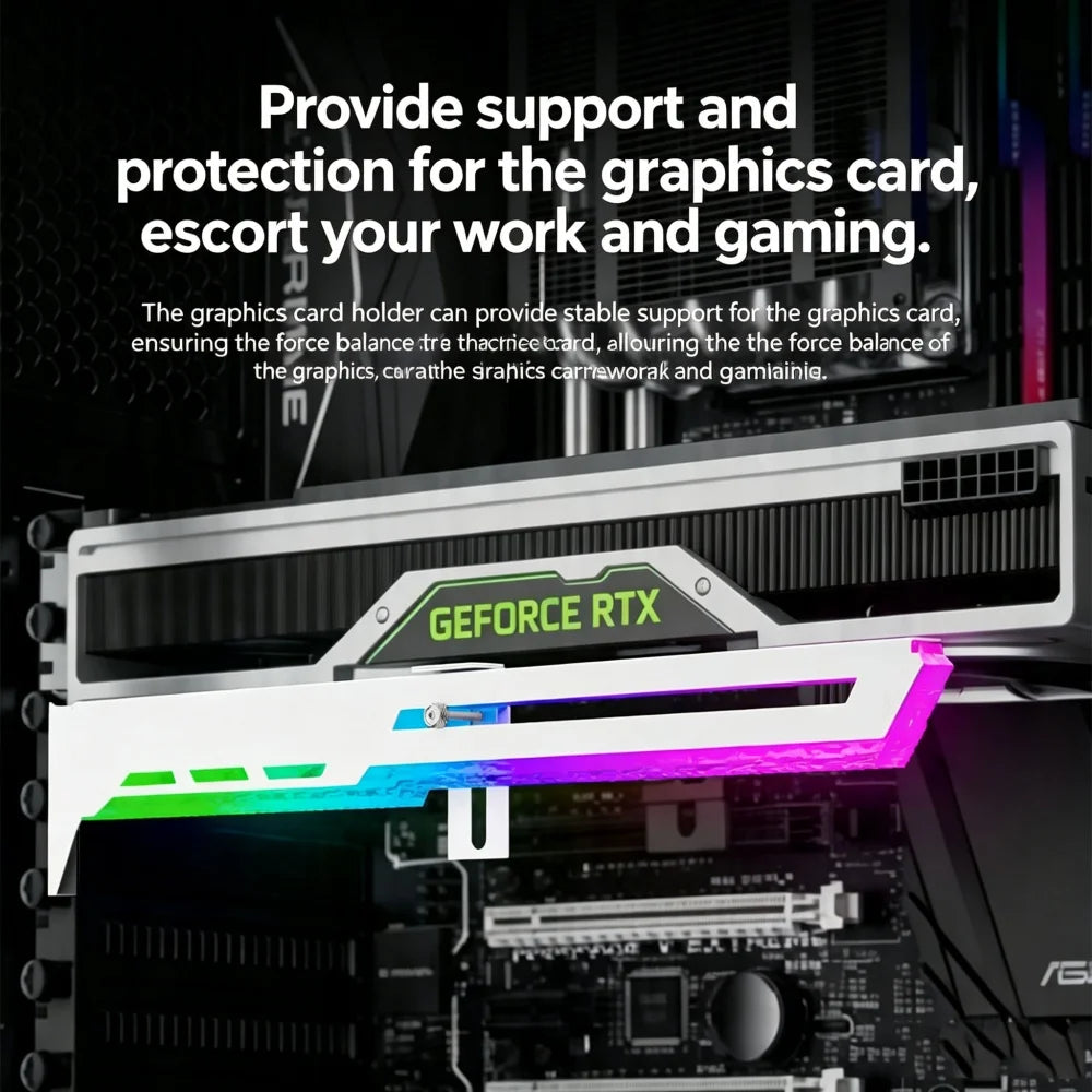 Support de carte graphique ICE Whale AX8, 5V 3PIN ARGB, synchronisation de l'éclairage de la carte mère, support de carte graphique VGA pour ordinateur