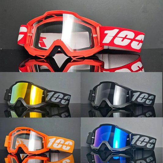 100 Motorcycle Goggles Racing Dustproof Windproof Glasses for Men and Women Motocross Cycling Ski Outdoor Off-road Bike Goggles