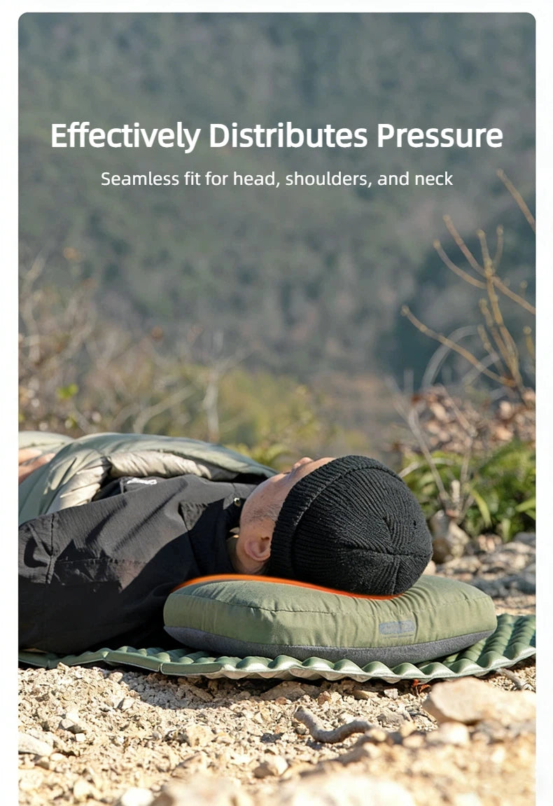 BISINNA 1 oreiller en mousse à mémoire de forme portable pour camping, oreiller cervical avec taie amovible, oreiller de sieste, support de nuque, fournitures de voyage