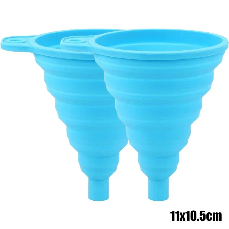 Entonnoir pliable en Silicone pour moteur de voiture, 2 pièces, liquide de lavage, changement de liquide, Portable, changement d