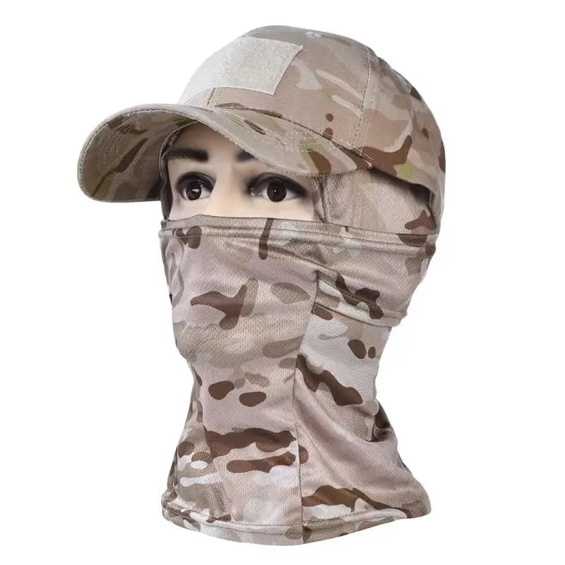 Casquette de baseball tactique camouflage, pour la pêche en plein air, la randonnée, la chasse, les sports, protection solaire, respirante, camouflage, cagoule, demi-masque de ski