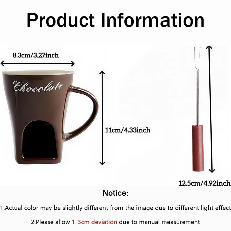 Tasse à Fondue au Chocolat 130ml — Bol Dégustation Dessert Original