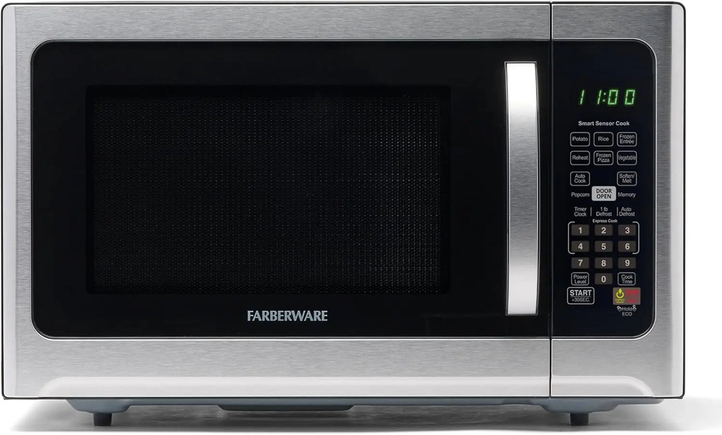 1,2 Cu. Four à micro-ondes de comptoir – 1000 Watts de puissance, réglages de cuisson automatiques intelligents, dégivrage, nettoyage facile et protection enfant