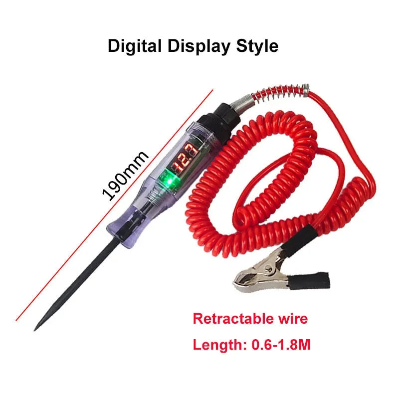 Car and Truck Voltage Circuit Tester, 6V 12V 24V, Automotive Diagnostic Probe, Test Pen, Bulb, Electrical Measurement Pen, Repair Tools