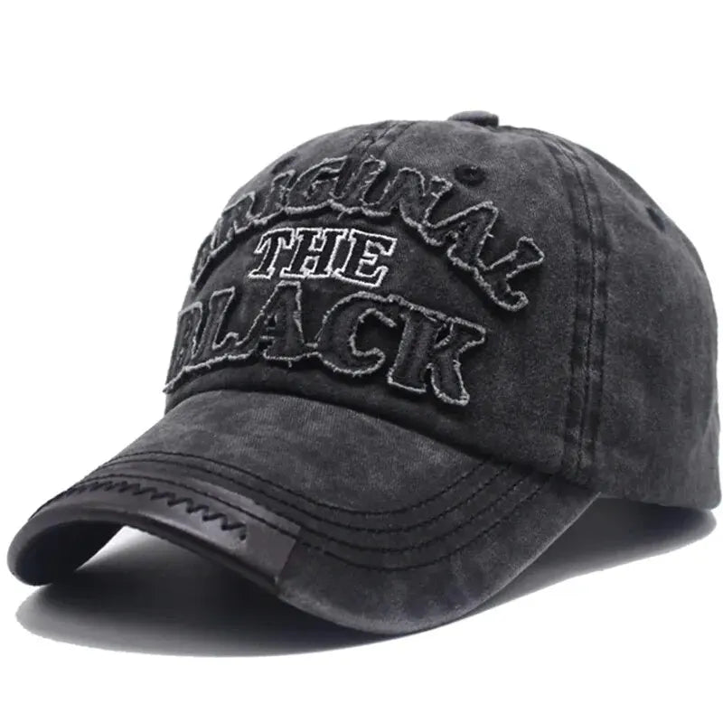 Casquette de Baseball Vintage unisexe, chapeaux en coton délavé pour hommes et femmes, casquette décontractée avec lettres noires brodées, casquette de sport de plein air