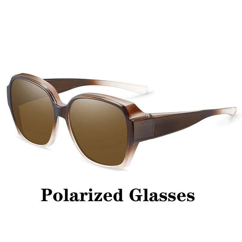 Lunettes de soleil polarisées rondes à la mode, couverture sur myopie, lunettes de Prescription portables pour hommes et femmes, Vintage, pour la pêche et la conduite