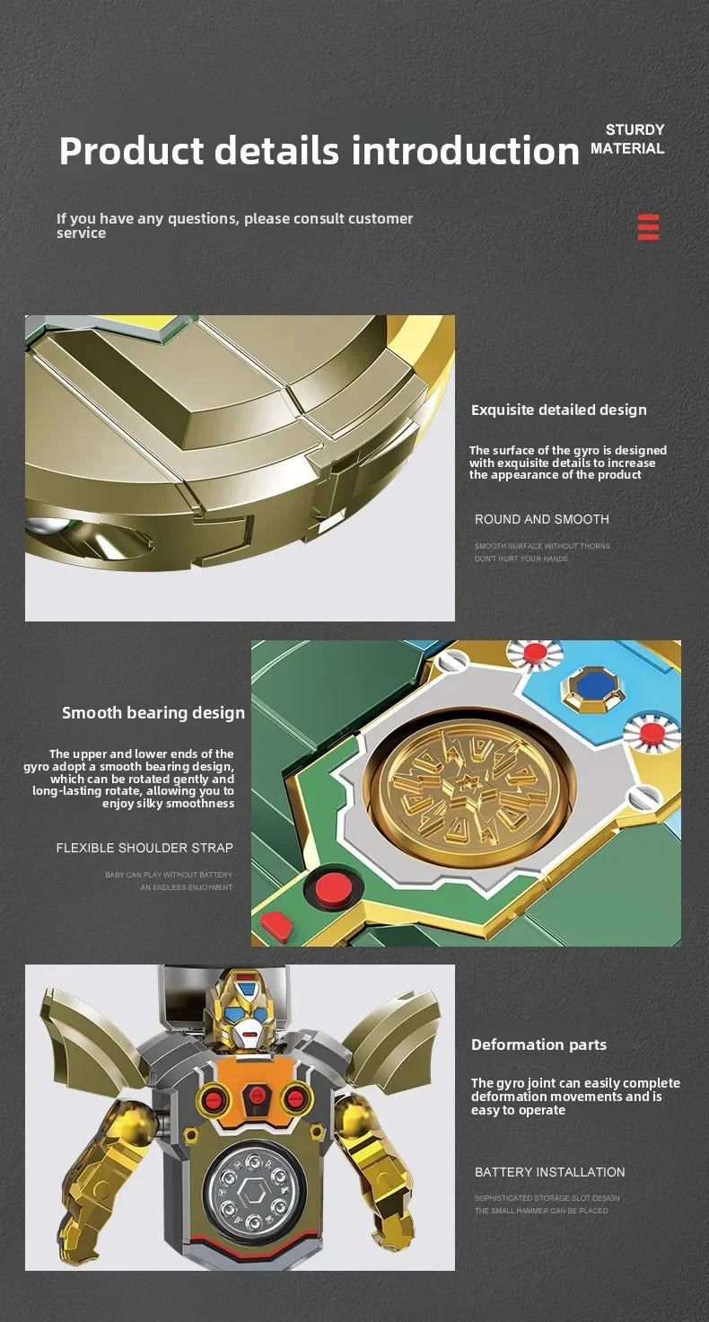 Giroscopio giratorio de descompresión creativa, resistente a las caídas, robot de deformación mecánica, juguete para niños, regalo para niño, nueva colección