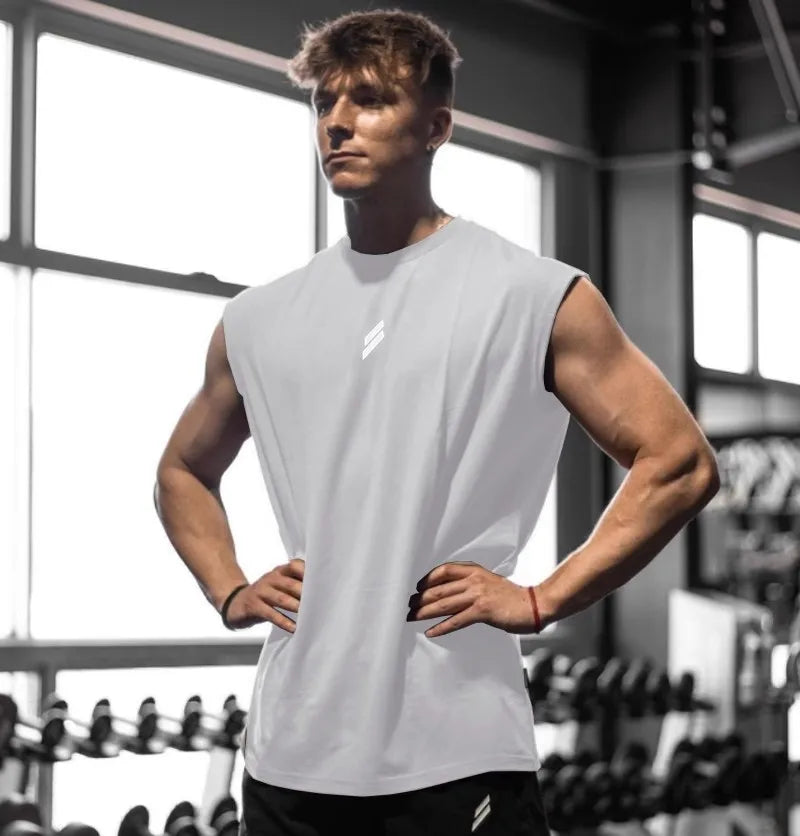 T-Shirt Sans Manches Homme Fitness — Séchage Rapide Maille Respirante Gym
