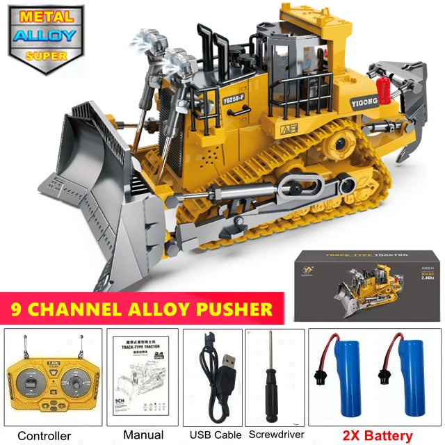 Pelle télécommandée 4WD, camion à benne basculante en alliage 4x4, Bulldozer, modèle Radio, voiture RC, véhicule de Construction, jouet, cadeaux pour enfants