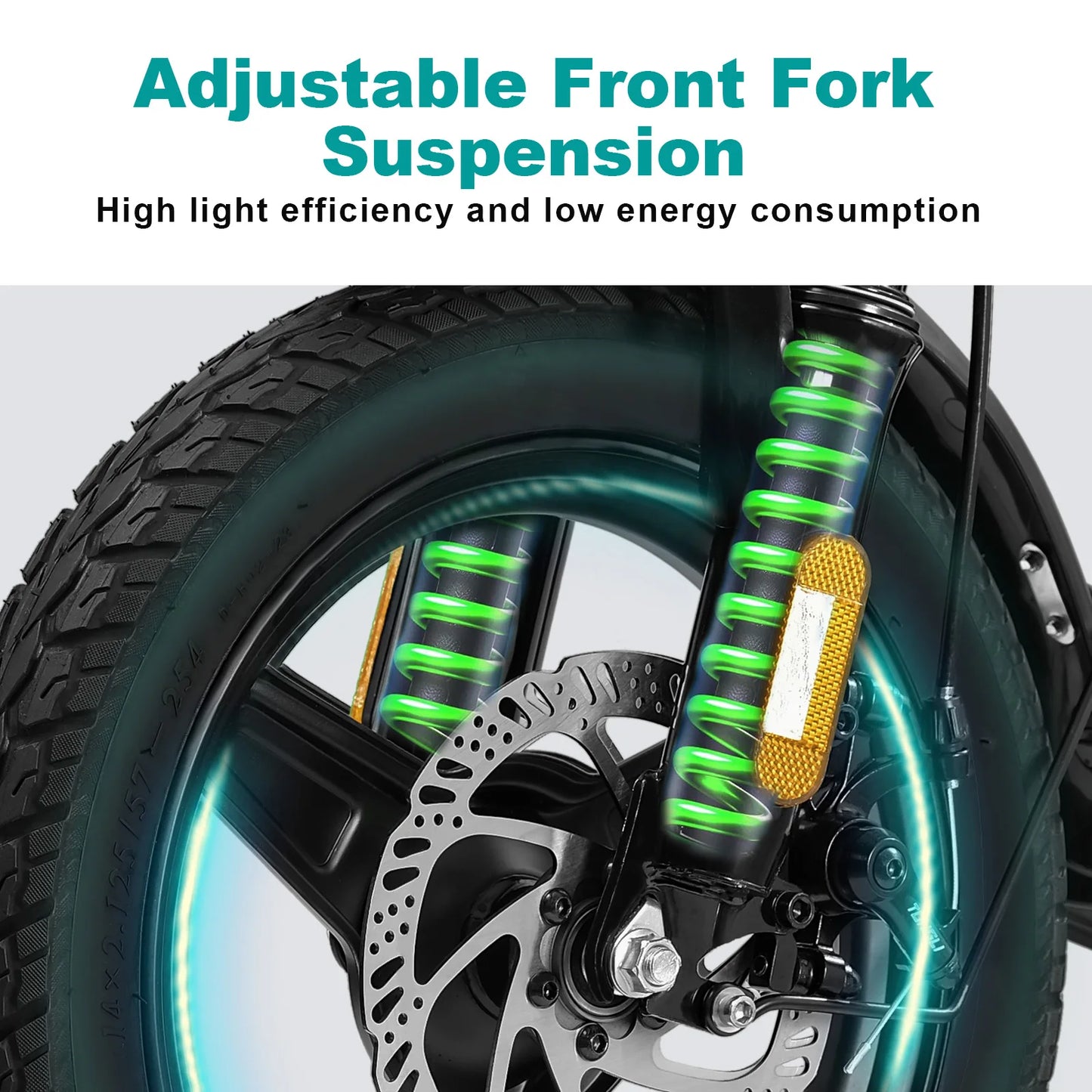 14-inch Electric Bicycle, Easy-Folding Adult Commuter Electric Bike, 500W Motor, Removable Battery, 20 Miles Max Range