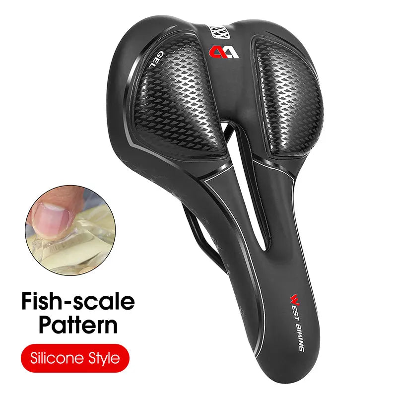 Selle vélo route et VTT en PU — respirante, souple, coussin ergonomique, course