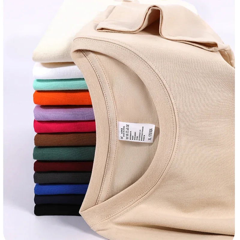 100% Cotton Five Half Sleeve Men Women Summer Loose Short Sleeve Casual T-Shirt Basic Round Neck Solid Color Tops