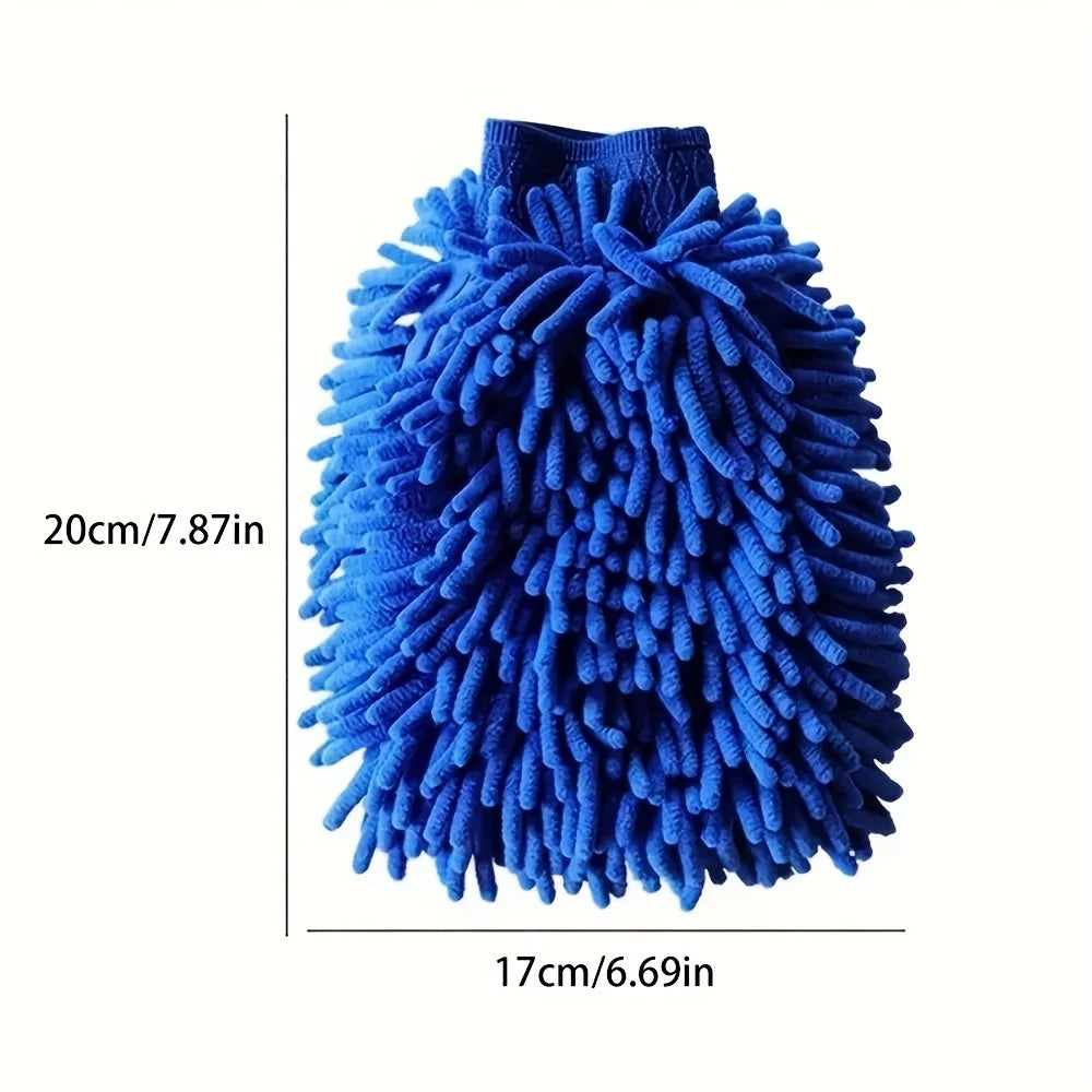 Guantes de lavado de coche de microfibra de chenilla, limpieza de arañazos, cuidado sin pelusa, manoplas suaves, plumero para vehículos de motor, accesorios para motor