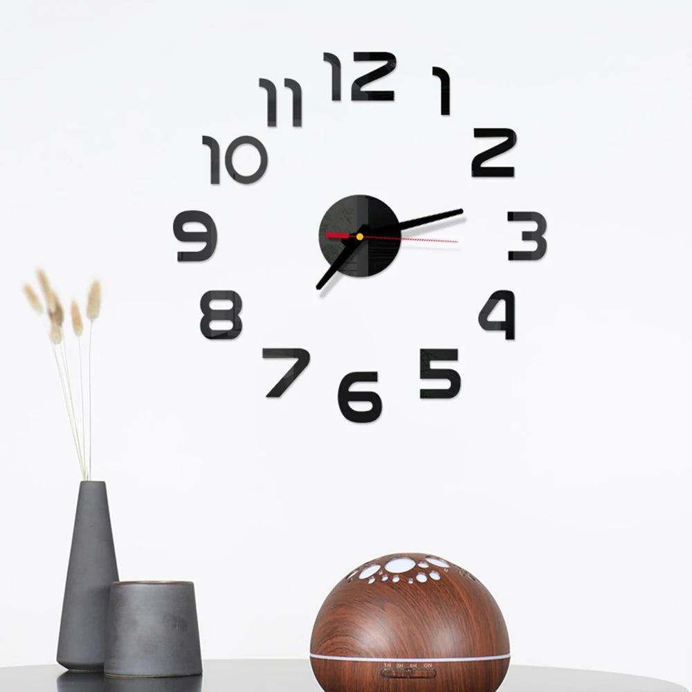 Reloj de pared, reloj de pared luminoso DIY, reloj de cuarzo, pegatinas de espejo acrílico, reloj de pared, decoración de pared, decoración cálida del hogar.