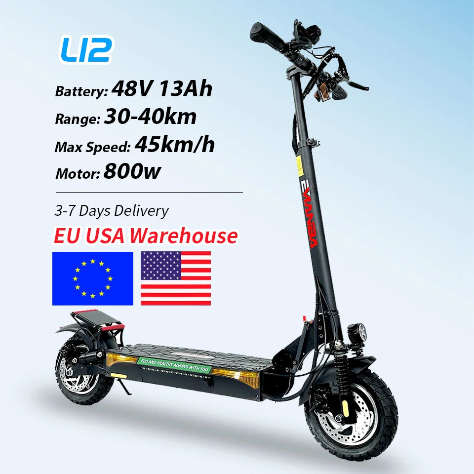 Trottinette Électrique Tout-Terrain Double Moteur — 48V Portée 60 km Charge 150 kg