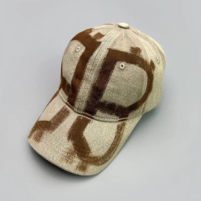 Casquette de baseball graffiti spray vintage délavée — hommes, femmes, hip hop, streetwear