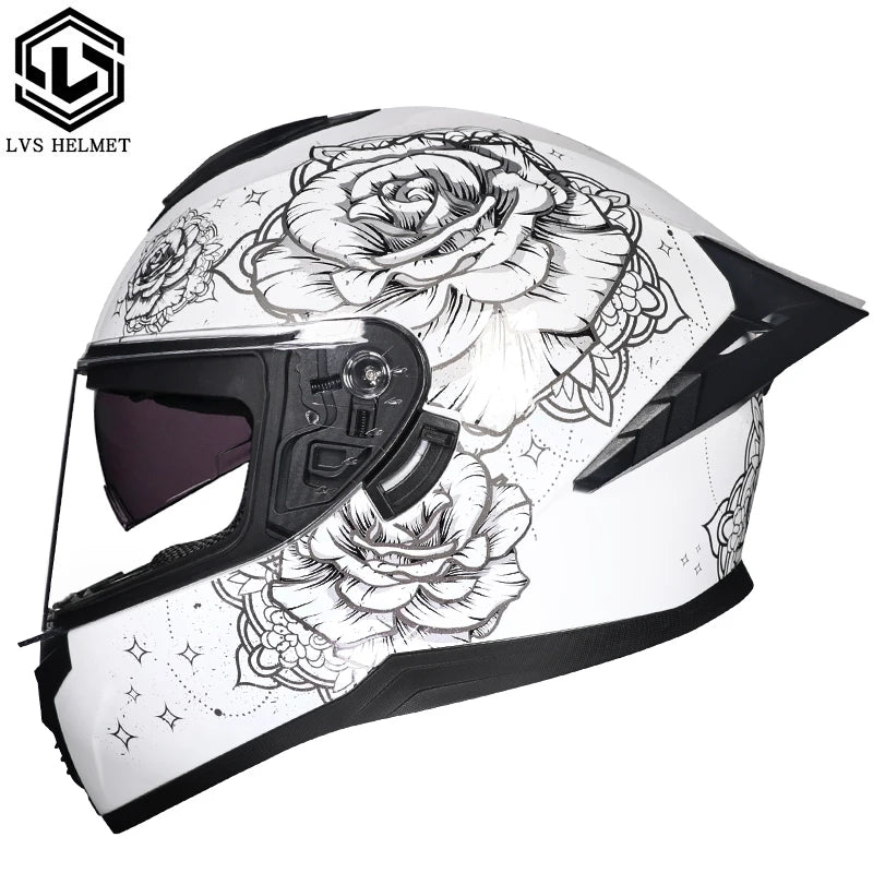 Casques de moto pour hommes et tenue de femme casques de Locomotive à Double lentille Cascos Para Capacete Da Motocicleta