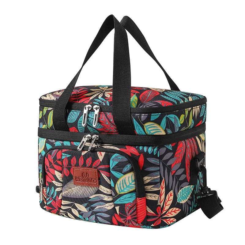 Sacs à déjeuner isothermes multifonctionnels à Double couche pour femmes et hommes, boîte à déjeuner de pique-nique de voyage de grande capacité avec bandoulière