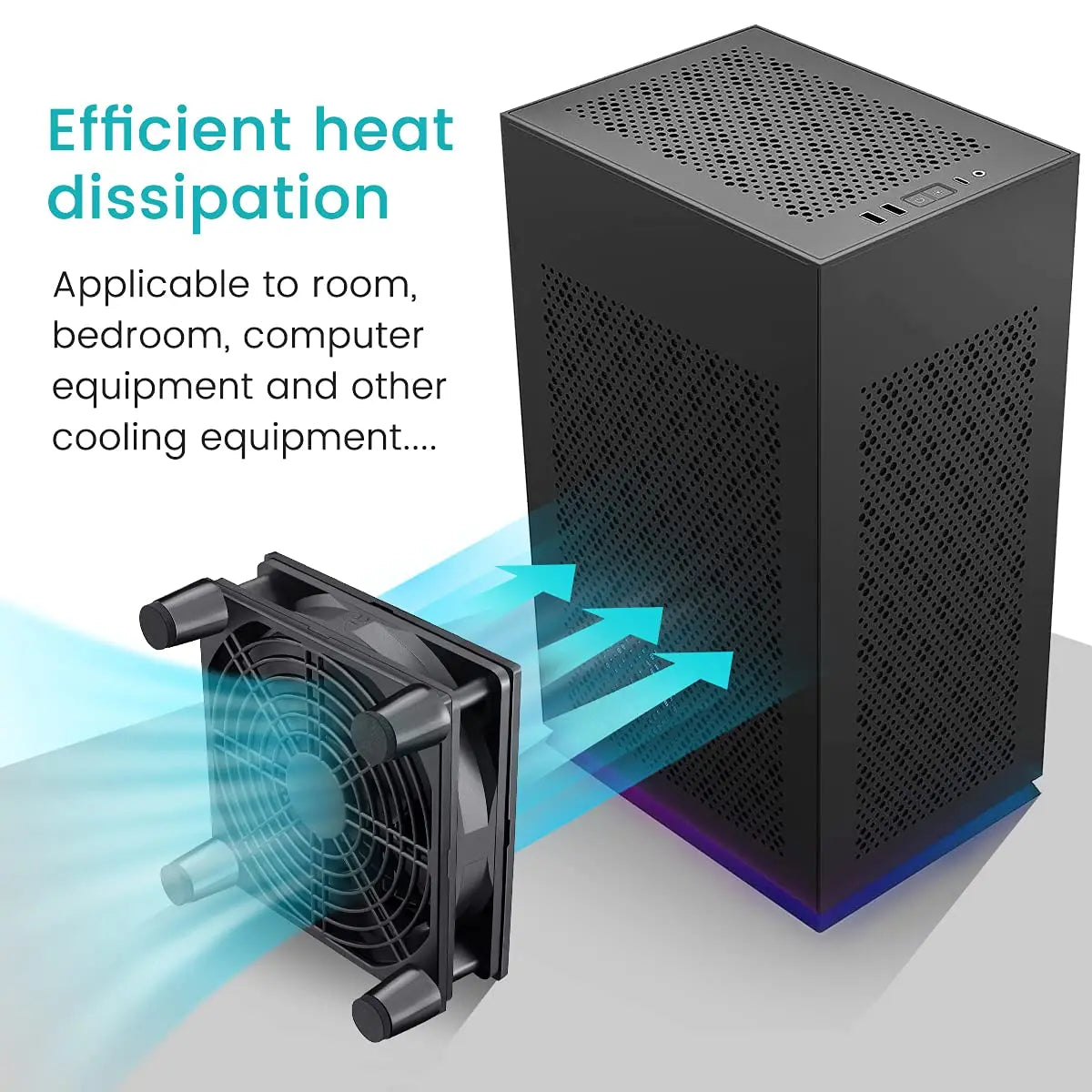 Ventilateur de boîtier d'ordinateur alimenté par USB 120mm 5V, refroidisseur de châssis silencieux pour routeur TV chat, vis de refroidissement, filet de protection 12cm