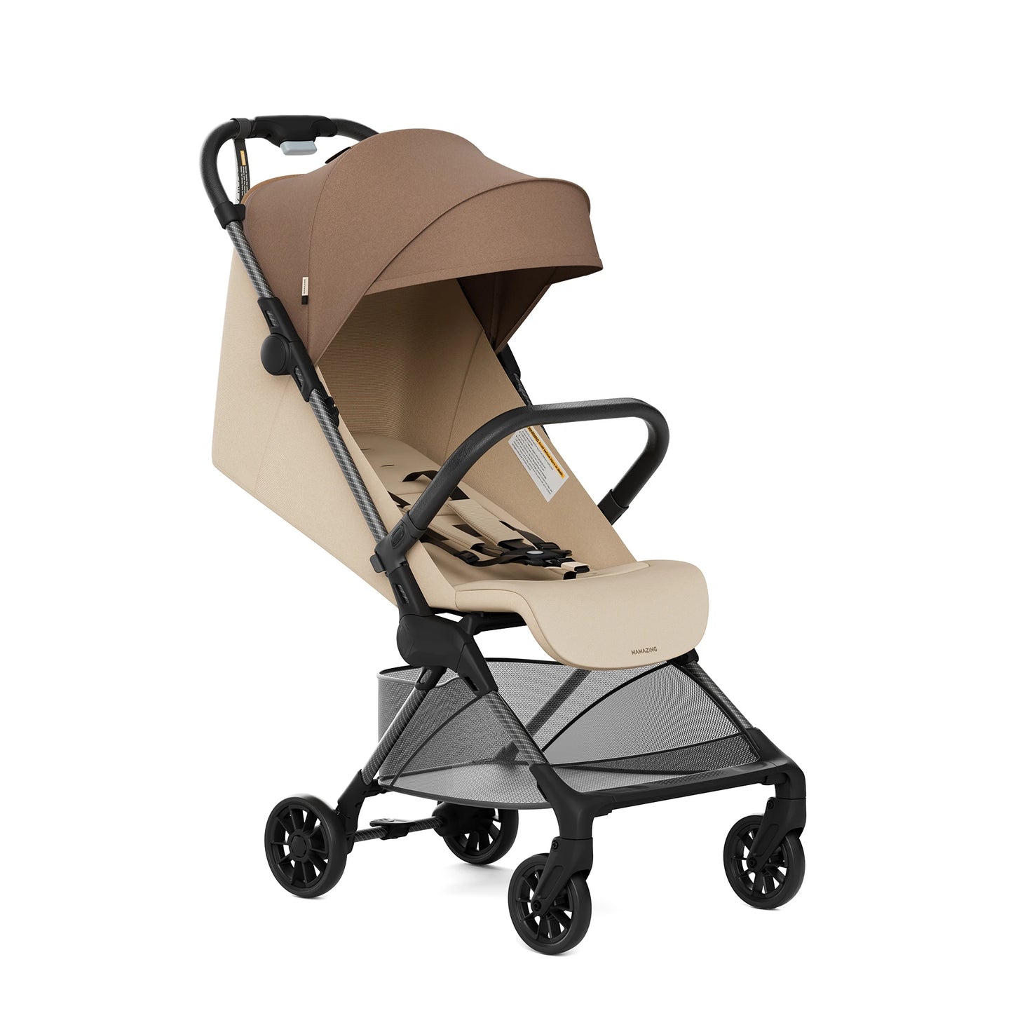MAMAZING Ultra Air X 9.9 lbs Lightweight Carbon Fiber Travel Stroller with UPF50+ Waterproof Fabric (BROWN)