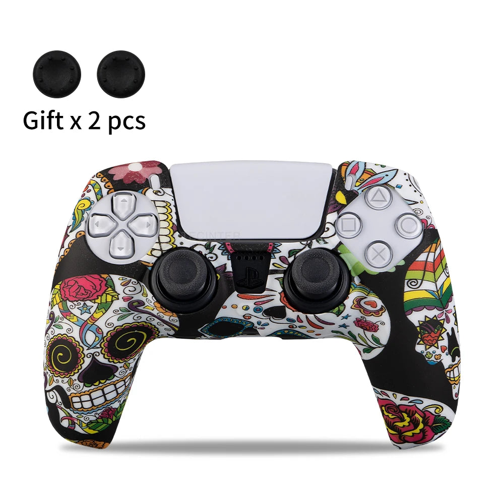 Funda protectora de silicona para controlador de PS5, accesorios de controlador de PS5, estuche de goma para controlador de PS5 Slim, JoysUniverse, tapas de agarre para pulgar