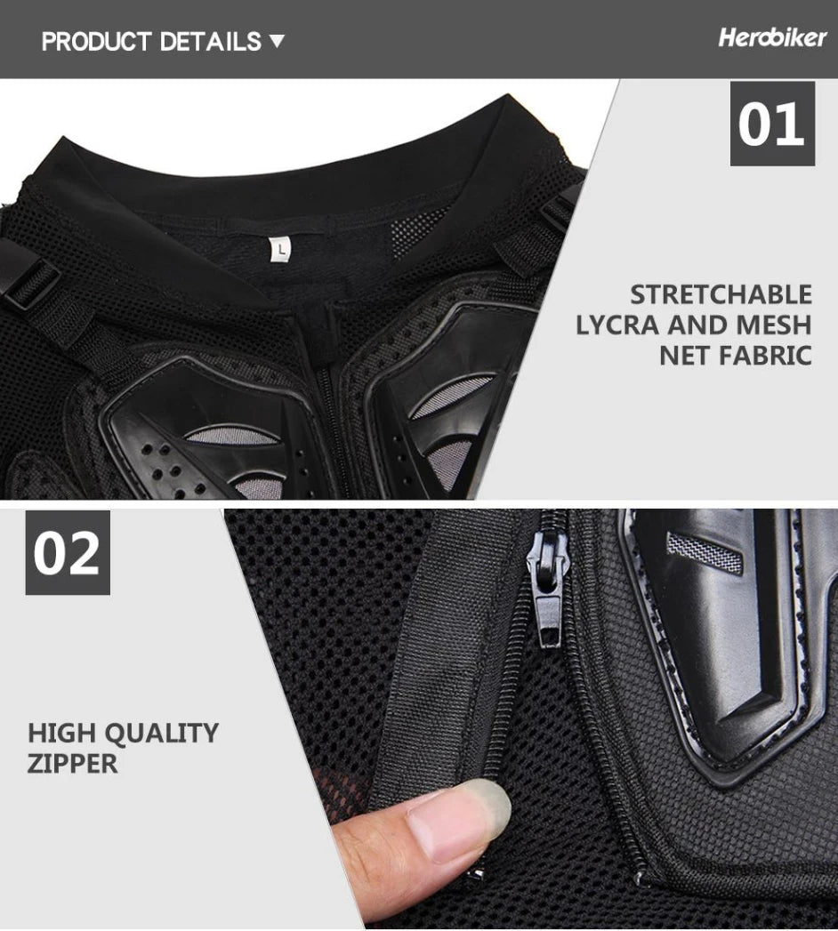 Veste de Motocross pour hommes, armure corporelle, armure de Moto, résistante à l'usure, Anti-chute, veste de course de vélo, Protection de Moto