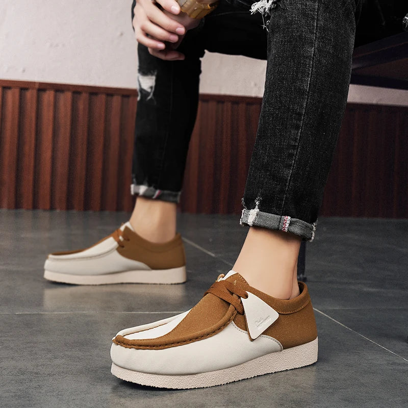 Novedad Zapatos casuales vintage de lujo para hombre, sin cordones, de gamuza, zapatillas de deporte, cómodos para caminar, zapatos náuticos para hombre, calzado masculino
