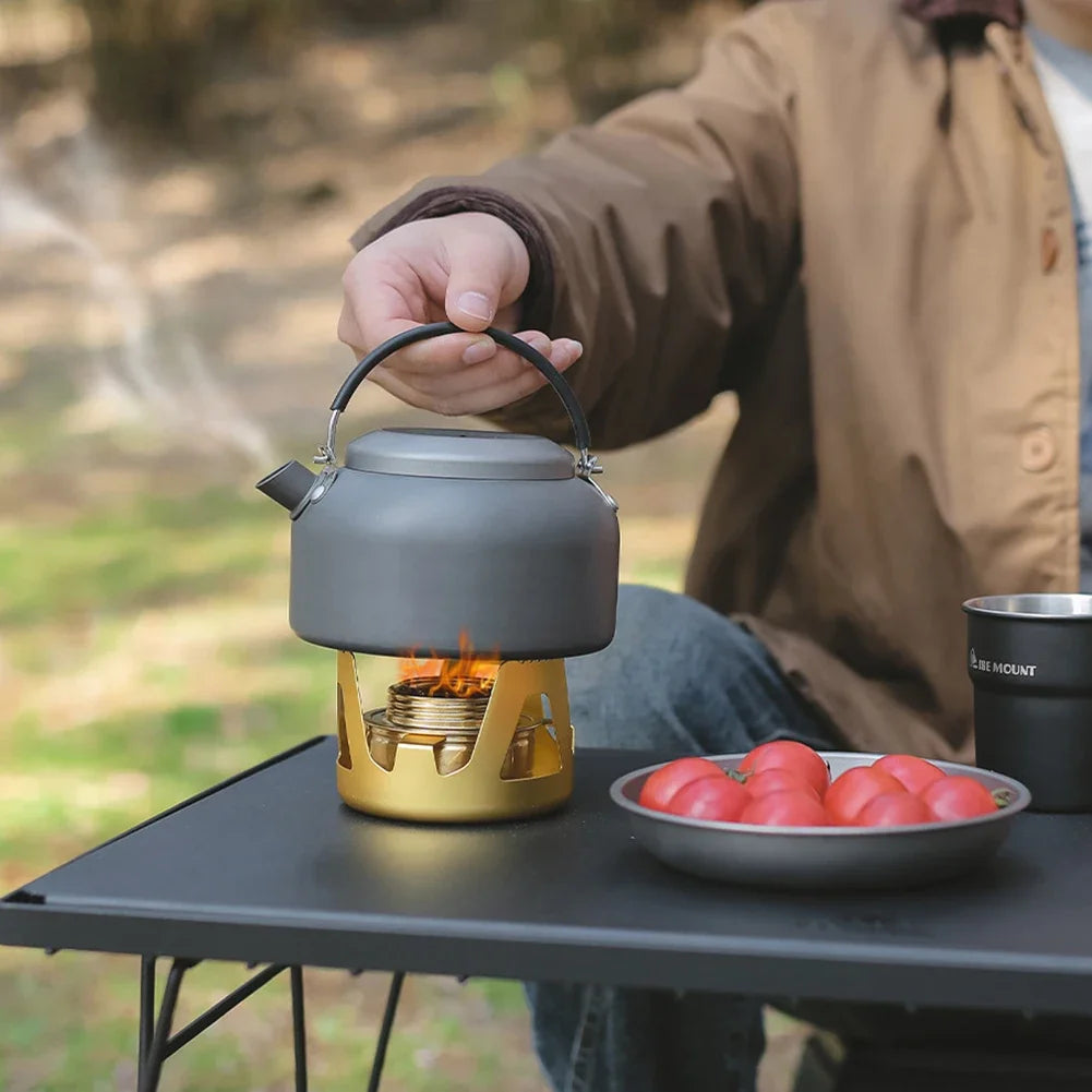 Mini poêle à alcool Portable, brûleur à puissance de feu réglable, poêle à essence, support en alliage d'aluminium, poêles de Camping en laiton ultralégers