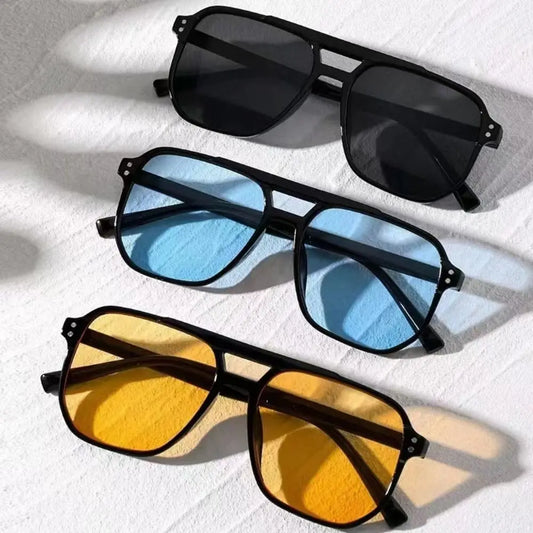 Lunettes de Soleil Punk Carrées Anti-UV — Plage Voyage Rétro Unisexe